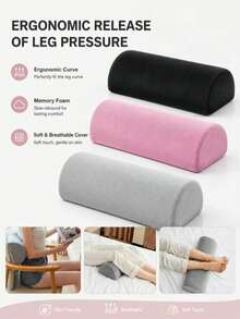 1 Pack Memory Foam Crescent-Shaped Leg Pillow, Adjustable Knee & Ankle Support Cushion, Side-Sleeping Wedge Leg Pillow, Provides Comfortable Support For Back, Hips And Legs, Suitable For Pregnancy Rest, Sofa Use, Office Nap, Travel, Perfect Gift For Moms, Nurses, Elderly, Athletes And Running Enthusiasts - Multicolor - View 1