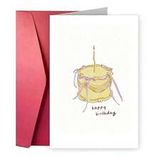 OBOVAY 1pc Vintage Ribbon Cake Birthday Greeting Card, Birthday Celebration Card, Happy Birthday Card - A - View 7