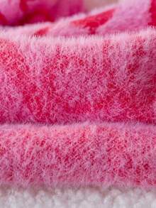 Girls' Elegant Bow Pattern Faux Mink Fur Knit Pullover Sweater, Suitable For Casual Daily Wear In Spring, Autumn, And Winter - Pink - View 8
