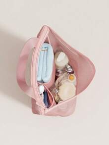 1/2/5pcs Large Waterproof Hanging Toiletry Storage Bag, Can Hold Coins And Small Items, Suitable For Home, Travel, Swimming, Gym, Dorm, Unisex Beach Storage Bag - Multicolor - View 9