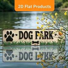 2D Flat Vintage Sign "Dog Park" 39.88X9.91cm Rustic Style Wall Decor, Suitable For Home Farmhouse Cafe Garage Patio Porch And Garden, Durable And Easy To Install, Multi-Purpose English Yard - A - View 4