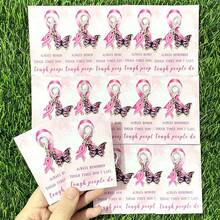 12pcs Charming Pink Series Breast Cancer Awareness Theme Party Keychain Gift Set, Featuring Ribbon And Evergreen Tree, Paired With Inspirational Pink Ribbon Greeting Cards. During Breast Cancer Awareness Month, Give Women A Positive And Uplifting Gift, Perfect For Decorating Bags, Wallets, Backpacks, Keys, Breast Cancer Awareness Gift For Women - Multicolor - View 11