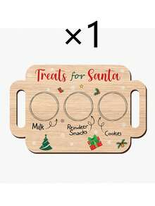1件裝「Dear Santa」木製字母托盤，適用於派對桌面裝飾、節日桌面收納、放置信件、留言板、放置飲品、主題派對佈置 - 彩色 - 查看 13