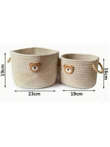 Bohemian Woven Storage Basket Desktop Organizer Home Decor Storage Box For Entryway, Bathroom, Bedroom, Cosmetics, Sundries, Toys, Clothing Organization - Multicolor - View 6