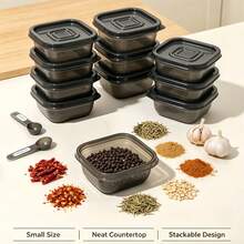 100ml Mini Square Storage Box, Smooth Inner Wall With No Dead Corners, PP Container, Storage For Spices, Garlic, Baby Food, Refrigerator Organizer - Multicolor - View 6