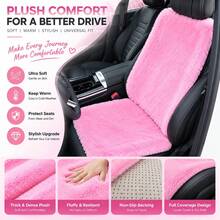 2Pcs/Set Universal Plush Car Seat Cushion, Warm Comfortable Seat Pad & Backrest, All Seasons Car Seat Cover - Multicolor - View 10
