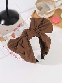 1pc Fashionable Vintage Bow Knot Wide Headband Soft Crinkle Fabric Hair Retro Style Suitable Party Daily Hair Accessory - Multicolor - View 9