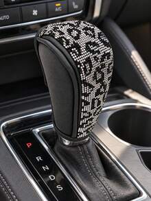 Bling Rhinestone Car Gear Shift Knob Cover, Crystal Diamond Auto Shift Lever Decor,Upgraded To A New Color, Leopard Print Diamond Gear Lever - A - View 17