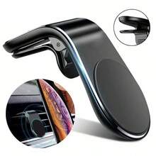 1pc L-Shaped Magnetic Car Phone Holder, Suitable For Car GPS Navigation, Can Be Installed On Air Vent - A - View 3