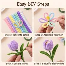 Kit Pembuatan Bunga Phalaenopsis DIY 312 Buah dari Pembersih Pipa, Ramah untuk Pemula, Dilengkapi Kartu Tutorial, Perlengkapan Kerajinan Bunga Buatan Tangan untuk Ulang Tahun Teman, Hari Ibu, Hari Valentine, Pesta, Dekorasi Pernikahan - Phalaenopsis - View 9