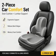 2pcs Car Seat Comfort Set, Memory Foam Lumbar Support Pillow And Ergonomic Seat Cushion, Suitable For Daily Commute And Long-Distance Driving - Lumbar Support and Seat Cushion Set - View 10
