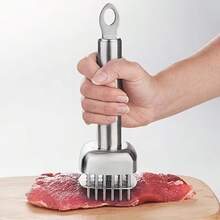 304 Stainless Steel 24-Needle Meat Tenderizer With Built-In Spring Automatic Rebound Baffle, Tail Hanging Hole Design, Meat Tenderizing Hammer, Suitable For Steak, Beef, Pork, Chicken And Poultry, Outdoor Leisure, Kitchen Gadget, Perfect Gift For Home Cooks And BBQ Enthusiasts - Multicolor - View 6