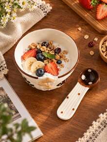 Fairy Tale Mushroom Theme Creative Ceramic Tableware Set, 3D Mushroom Shaped Multi-Purpose Bowl Set, Suitable For Yogurt, Oatmeal, Rice, Dessert, Fruit, Home, Office, Daily Use, Wedding, Housewarming, Birthday, Mother's Day, Graduation, Couple Gift - Multicolor - View 6