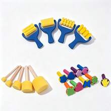 25pcs Paint Sponge Brush Set, Sponge Pattern Brush Tools, Multiple Shapes Available, Foam Stamps And Roller Stamping Rods, Suitable For DIY, Classroom And Home Handicraft Projects, Washable And Reusable, Sponge Painting Stamps - Combo Set - View 9