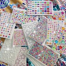 Stars, Moon, Heart, Candy, Color, Dopamine, Face Decoration, DIY, Self-Adhesive Gem Stickers, Random Colors - 1set-a - View 5