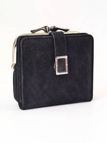 Women's Short Wallet Card Holder Coin Purse, Vintage PU Foldable Multi-Function Large Capacity Card Holder, Exquisite Snap Magnetic Closure Sweet Coin Purse Compact Lightweight Suitable For Holiday Gifts - Multicolor - View 3