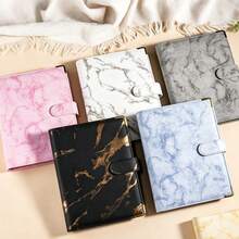 1 cái vỏ sổ binder A6 rời không trang trong, họa tiết vân đá cẩm thạch, 6 lỗ, dùng làm sổ theo dõi ngân sách tiền mặt, quà sinh nhật, sổ kế toán, planner - Nhiều màu - Xem 4