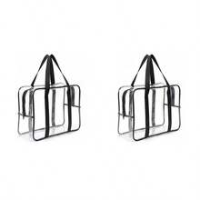 4pcs-1pc Contrast Trim Clear PVC Tote Storage Bag With Zipper, Transparent Organizer Pouch For Baby Toys, Building Blocks & Nursery Sundries - Multicolor - View 29
