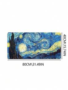 Van Gogh Cat Starry Night Large Gaming Mouse Pad, Micro-Woven Surface, Non-Slip Rubber Base, Suitable For Office And Home Use, Desktop Mouse Pad Decoration - View 18