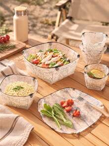 Set Peralatan Makan Lipat Ultra Ringan untuk Luar Ruangan, 4 Buah, Mangkuk Portabel, Piring, Kertas Saringan Kopi, Corong, Gelas Air, Peralatan Makan Kombinasi Multifungsi - Peralatan makan luar ruangan - View 2