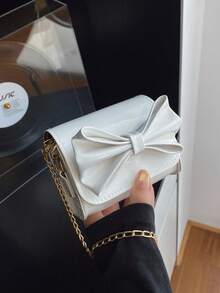 Girls' Shiny Bow Mini Crossbody Bag, Metal Chain Princess Style Coin Purse, Suitable For Daily Use - A - View 4