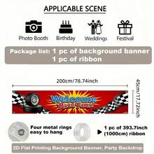 2D Flat Background Banner 1 Piece, Racing Theme Background Banner-Party Long Banner Suitable For Indoor And Outdoor Decoration, Various Styles. - 1 - View 29