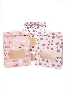 4pcs/15pcs/30pcs Christmas Themed Stand-Up Window Treat Bags, Thick White Card, Candy Biscuit Snack Holiday Gift Pouches - View 9