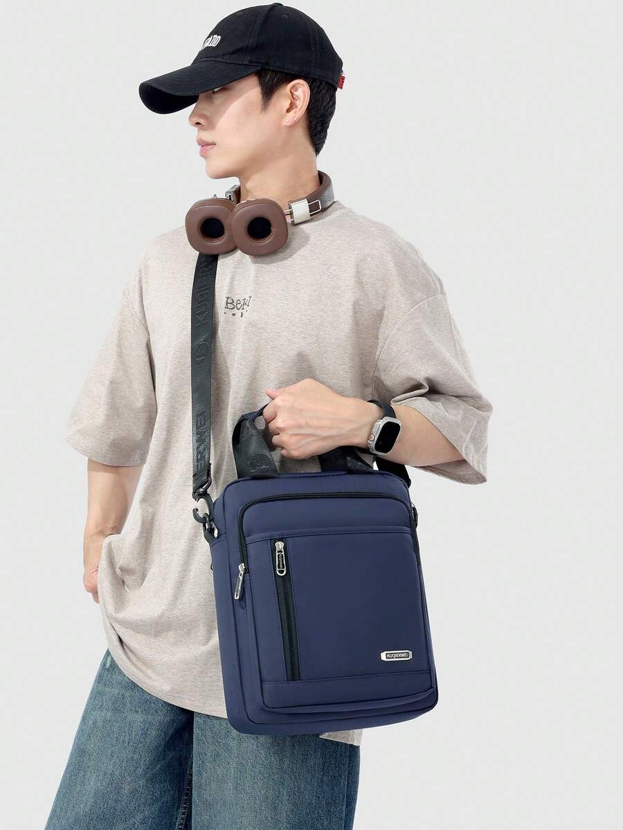1pc New Style Crossbody Shoulder Bag Business Casual Commuter Multi-Layer Vertical Minimalist Versatile Men's Handbag