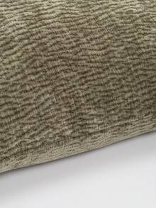 1pc Solid Color Textured Jacquard Fabric Pillowcase, Modern Minimalist Polyester Square Cushion Cover Suitable For Living Room Home Use - Olive Green - View 4