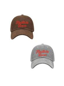 1/2pcs Unisex Letter Print Minimalist Corduroy Baseball Cap,Personalized Adjustable Trucker Hat,Suitable For Spring,Autumn,And Winter Daily Wear,Gift - Multicolor - View 11