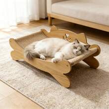 Cat Scratching Board, Cat Bed, Lounge Chair 3-In-1, Wooden Durable And Scratch-Resistant, No Shedding, Suitable For All Seasons. Both A Great Helper For Cat Scratching And A Comfortable Resting Place. - Big Bear Recliner L-60 - View 1