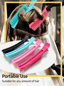 1pc Professional Hair Clip, Black Pink Blue Hair Clip, Multi-Functional Hair Comb, Hair Salon Styling Comb, Hair Dyeing And Curling Tool, Suitable For All Hair Types, Professional Salon And Home Hair Styling Accessories, Hair Styling Tool - Multicolor - View 1