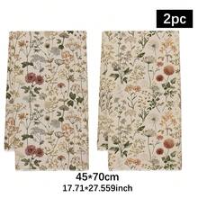 2pcs Vintage Floral Seamless Pattern Kitchen Towels, Rectangular Microfiber Dish Cloths, Dish Towels, Scrubbers, Hand Towels, Cooking Baking Tea Towels, Kitchen Decor, Housewarming Gift, Birthday Gift, Bathroom Cleaning Cloths, Decorative Towels - Multicolor - View 12