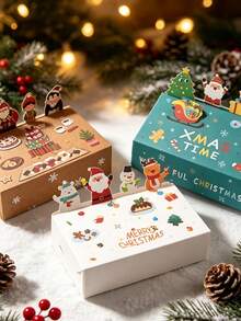 10pcs/Set Kotak Kado Pesta Natal 3D Berbentuk Hewan Lucu, Kotak Kado Kertas Lipat, Cocok Untuk Mengemas Permen Dan Makanan Penutup - MultiWarna - View 2