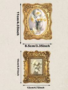 1pc Vintage Gold Square Photo Frame Decor, Includes 1 Paper Insert, Suitable For Home Decoration, Photo Display, Gift For Birthday, Graduation - Multiple Styles - View 18