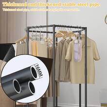 Hexagonal Rotating Clothes Hanger With Wheels, Independent Portable Metal Clothing Display Rack And Storage Rack, Suitable For Storage And Display In Laundry Rooms - Hexagonal Rotating Clothes Hanger White - View 4