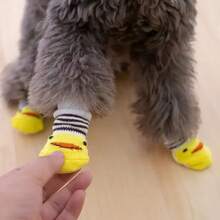 4 Pairs Cat & Dog Anti-Slip Socks, Warm Socks For Autumn/Winter, Non-Slip Grip, Protect Paws From Wear And Licking - Multicolor - View 10