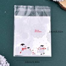 100pcs Rabbit And Floral Wreath Gift Bags, Cute Rabbit And Floral Wreath Pattern Transparent Self-Adhesive Packaging Bags, 4 Different Patterns Mixed - Suitable For Theme Party Gift Packaging And Other Occasions - Multicolor - View 9