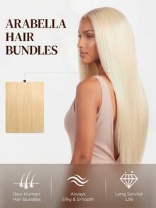 ARABELLA 1PC & 3Pcs Silky Straight Bundles #613 Blonde Skin-Like Real Transparent Lace 16-26 Inch 100% Human Hair Extensions Soft & No Tangle Unprocessed Virgin Human Hair Extensions For Women Daily Use - S613 - View 8