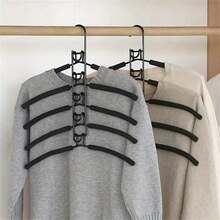 Gantungan Baju Logam Tebal Hemat Ruang 5/2/1, Desain Multi-Lapisan 5-in-1, Dengan Bantalan Busa Anti Selip, Cocok Untuk Mantel, Sweater, Jas, Dan Kaos - MultiWarna - View 1