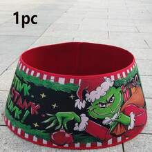 The Grinch Christmas Tree Collar Cartoon Print Tree Base Decorative Cover Christmas Tree Skirt Ring Holiday Home Party Decoration Suitable For Family And Adults - Multi-color - View 12