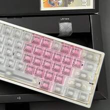 21-Key Pink Transparent Heart Keycaps, Original Height, Boxed Version - View 4