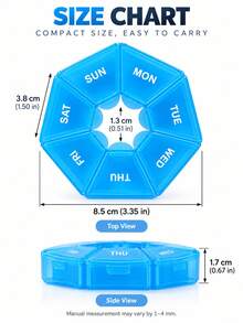 3PCS/1PC Mini 7-Compartment Storage Box - Portable Weekly Pill Organizer, Ideal Gift For Elderly And Travelers, Pill Organizer, Pill Case, Pill Box - one-size - View 6