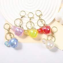 Korean Dongdaemun Colorful Resin Apple Keychain Cute Bag Pendant Fashion Versatile Keychain Wholesale - Multicolor - View 1
