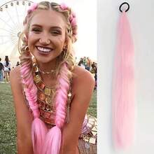 1pc 26inch Purple Synthetic Hair Braids Ponytail, Fluffy Long Braided Hair Extension, Suitable For Women's Daily Wear, Decoration And Party - Multicolor - View 9