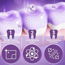 AHVTE 14pcs Teeth Whitening Strips, Suitable For Sensitive Gums, Purple, Removes Yellow Stains, Effectively Improves Tooth Shade, Brightens Smile, Enamel - Strip - View 8