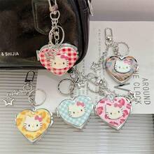 Hasbro 1PC Fashionable And Cute Cartoon Kity Cat Heart Mirror Keychain, A Unique Small Bag Accessory With A Sophisticated And Elegant Feel - A - View 1
