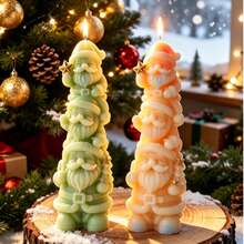 Christmas Stackable Santa Claus Silicone Mold For DIY Aromatherapy Candles, Plaster Figurines, Holiday Tabletop Decor And Handmade Crafts - Christmas Santa Claus Stacking Game - View 2