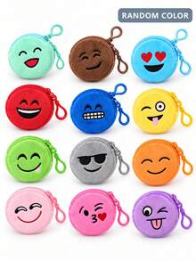 12/9/6/3/1pc Colorful Plush Coin Purse With Zipper & Key Ring, Cute Mini Change Pouch Keychain For Women And Men, Handbags, Travel & Daily Usrandom - Multicolor - View 1