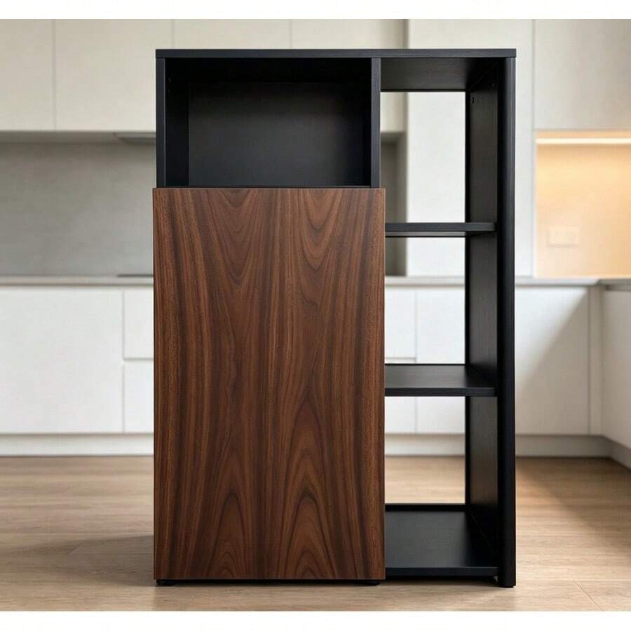 Alacena Despensero Multiusos Organizador de Cocina, Mueble de Melamina de Alta Resistencia, Almacenamiento Práctico con Puerta, 3 Cajones y Estantes Ajustables - negro parota - Ver 1